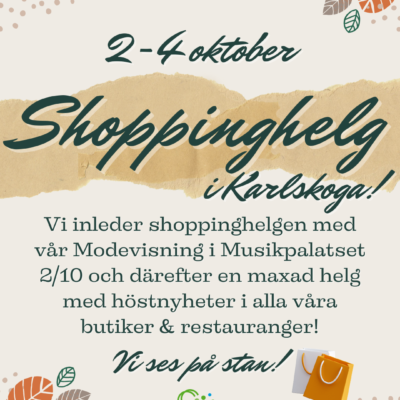 Shoppinghelg 2-4 oktober